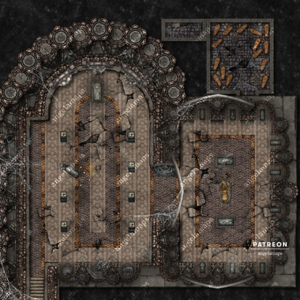 Crypt battle map with Foundry VTT support – JPG – Angela Maps – Free ...