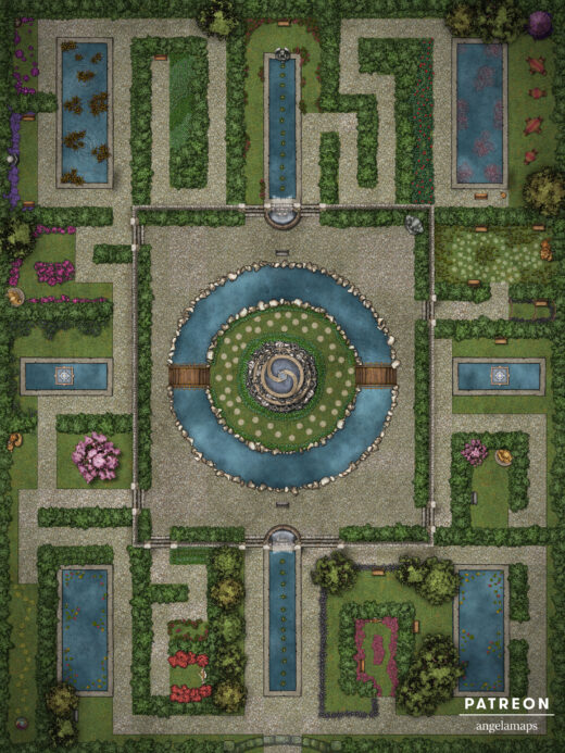 The Garden Angela Maps Free Static And Animated Battle Maps For D Gardens 520x693
