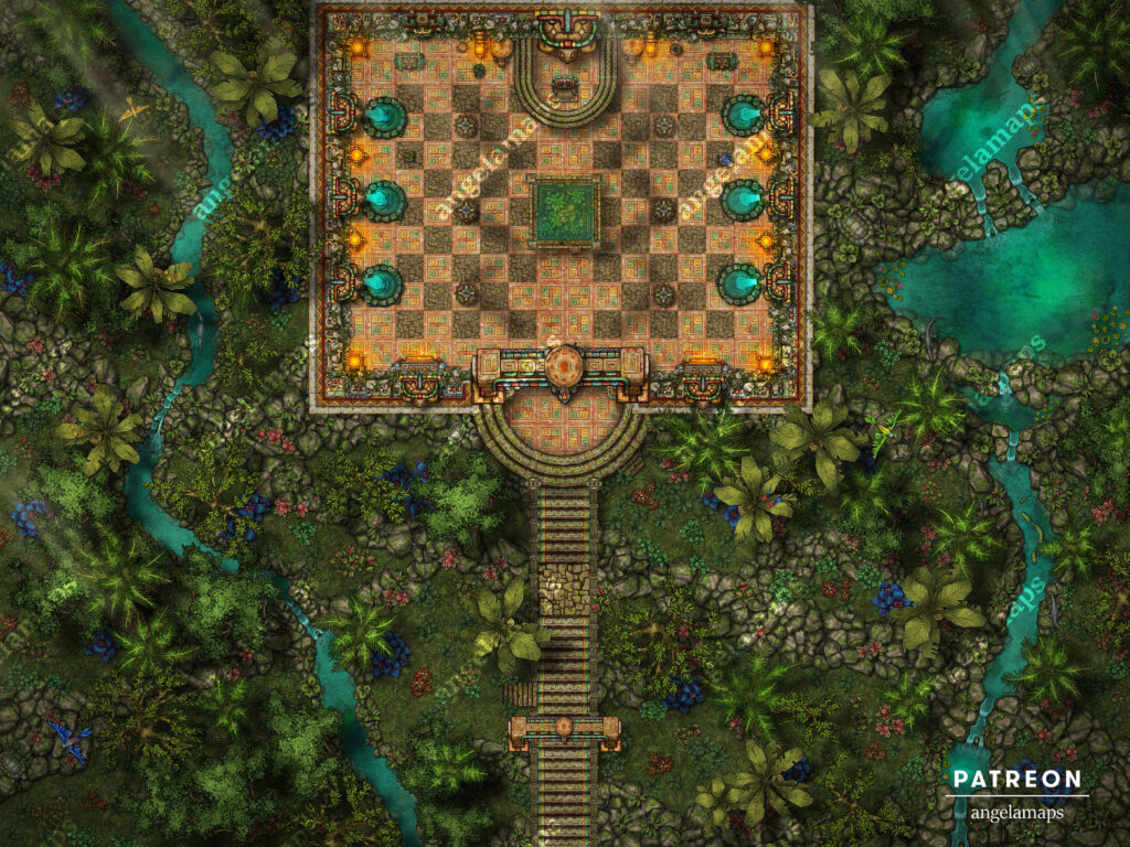 Turtle Temple battle map - animated battle map set in a jungle