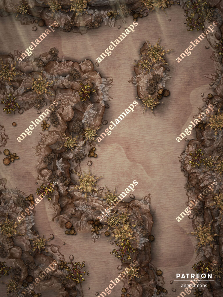 Dessert canyon battle map for TTRPGs
