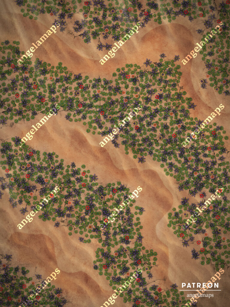 Desert Flowers battle map for TTRPGs