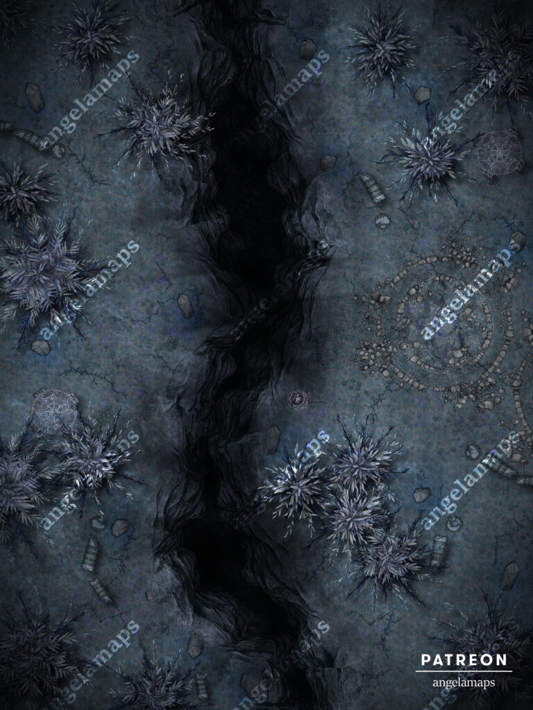 Steel Forest - cold metalic dead forest with a void battle map for D&D