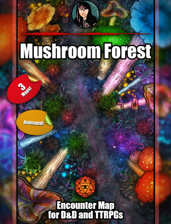 Mushroom Forest animated battle map pack in FVTT