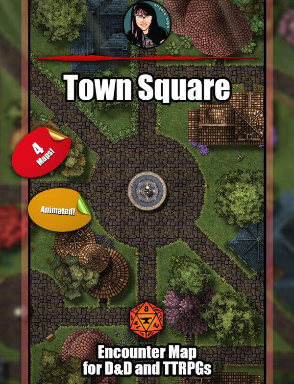 Town Square - Animated village battle map pack for FVTT