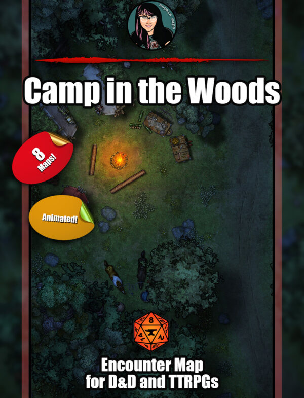 Camp in the Woods animated battle map pack