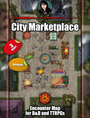 City Marketplace animated battle map pack for FVTT