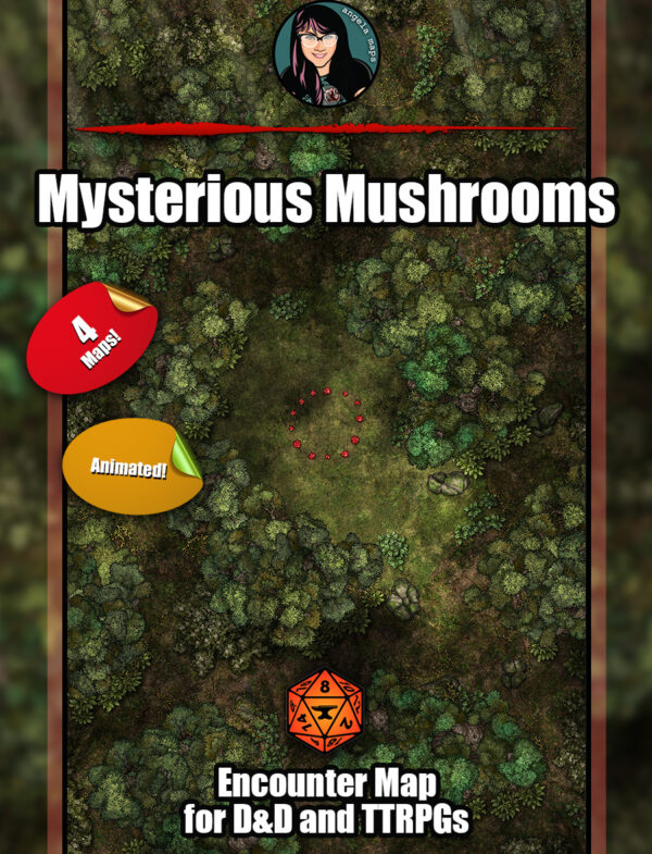 Mysterious Mushrooms animated FVTT battle map pack