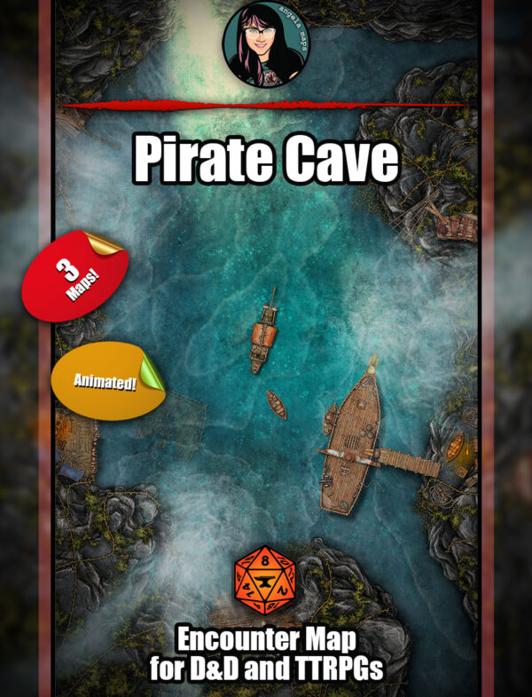 Pirate Cave Battle Maps in FVTT