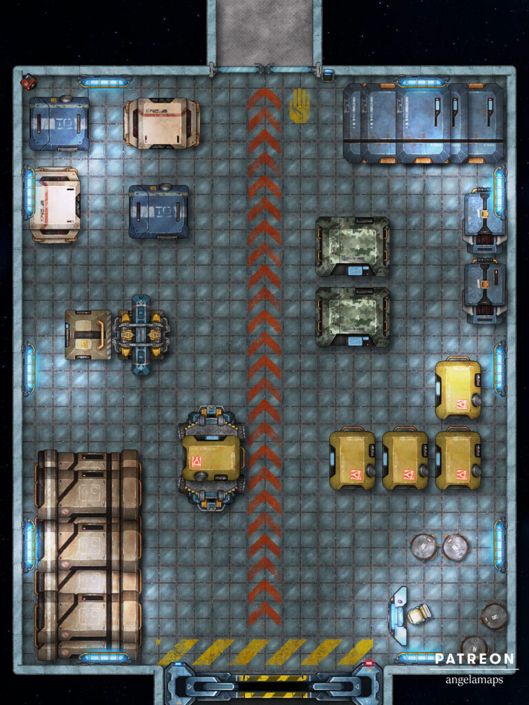 Cargo Deck battle map for ttrpgs