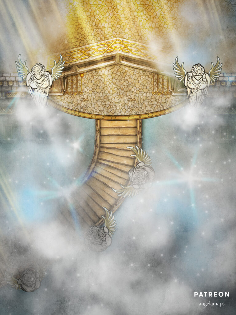 Pearly Gates - celestial heaven battle map for ttrpgs