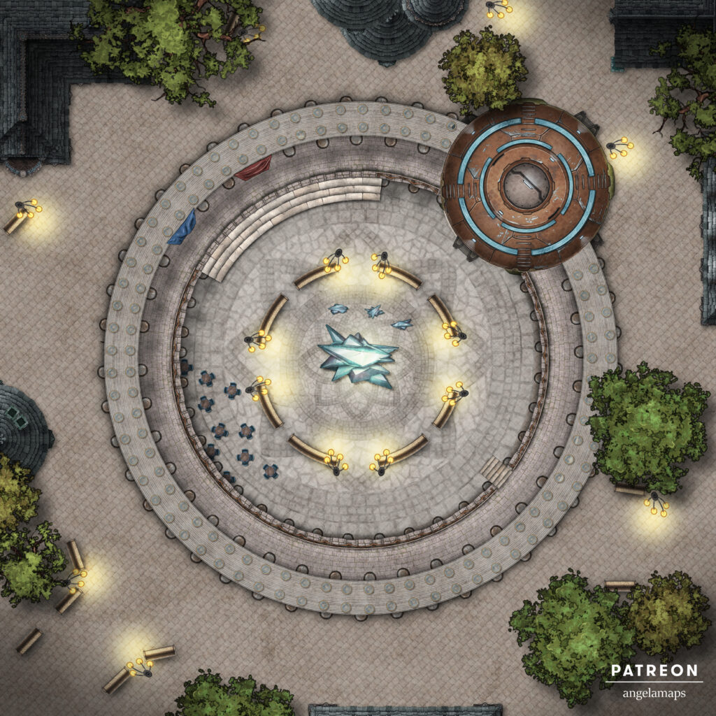 Rebellion Plaza battle map for fantasy or scifi