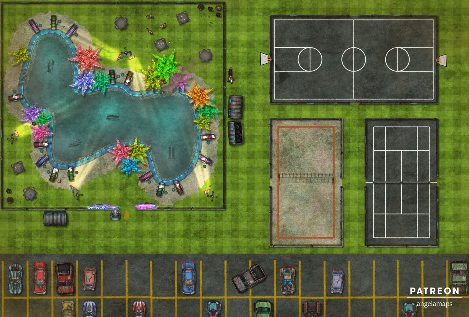 Family Fun Beach ‘N’ Games – Angela Maps – Free Battle Maps for TTRPGs