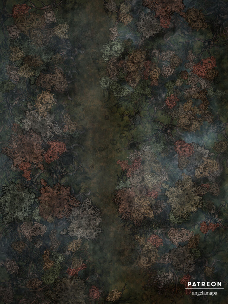 Haunted forest spooky battle map for TTRPGs