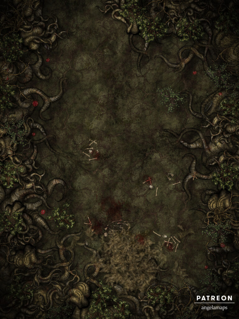 Burrow animated battle map - animal burrow, nest, cave, and camp.  