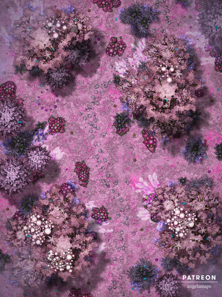 Sugar Plum Forest - magical candied christmasy forest battle map