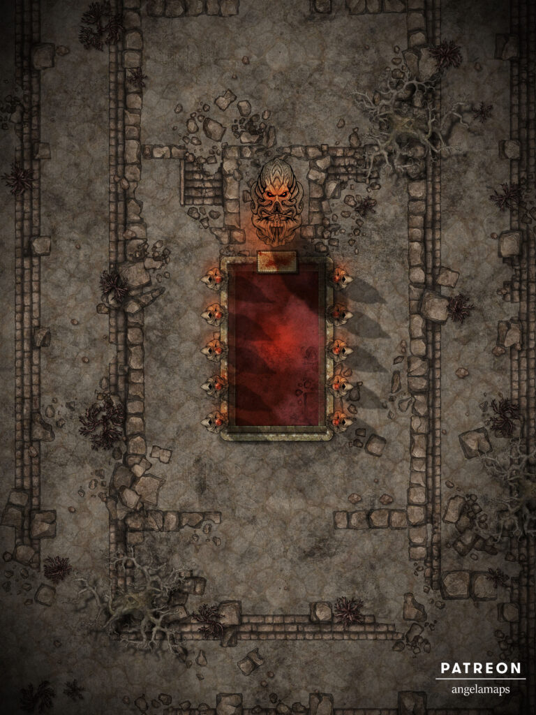 A shrine to a cthulhu like god battle map