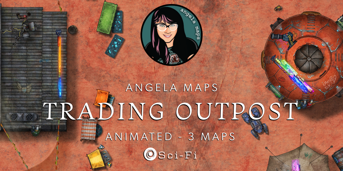 Trading Outpost - animated sci-fi/modern/cyberpunk battle map pack with Foundry VTT Support