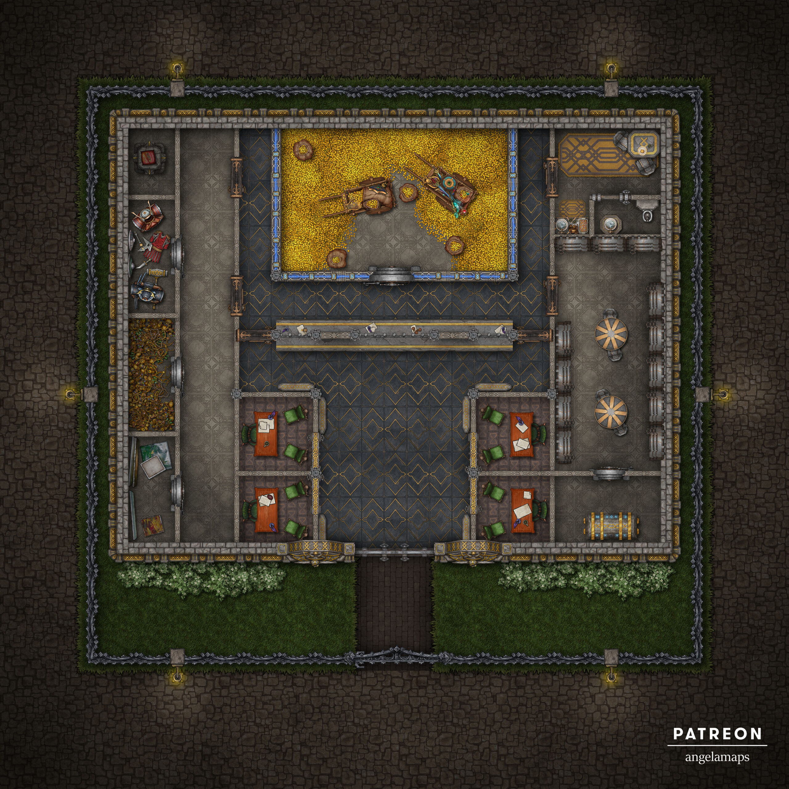 Dwarven Bank animated battle map pack for TTRPGs
