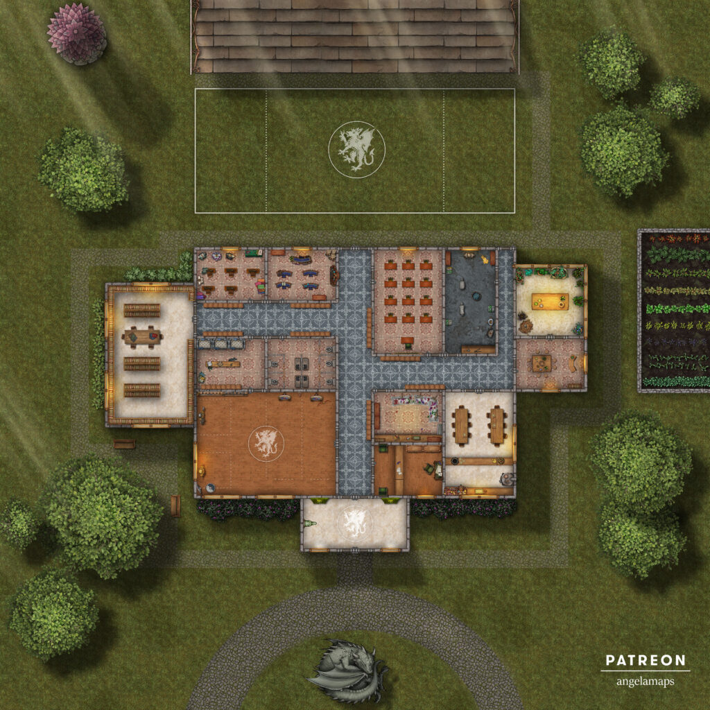 High School battle map for TTRPGs