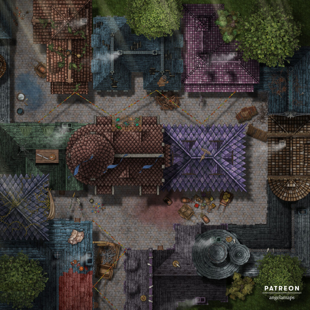 Obstacle Alley - in town escape style battle map
