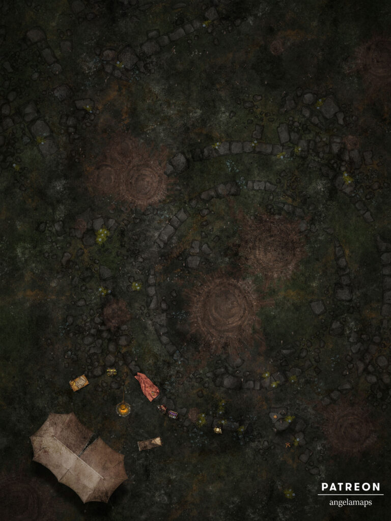 After the Battle (camp) battle map for a battlefield for TTRPGs